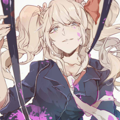 1girl, blood, blue_eyes, bow, dama_(akilay), dangan_ronpa, dangan_ronpa_1, freckles, ikusaba_mukuro, solo, spoilers