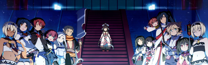 5boys, 6+girls, absurdres, animal_ears, anju_(utawarerumono), atui_(utawareru_mono), black_hair, blonde_hair