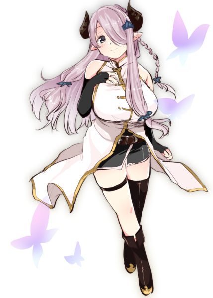 1girl, bare_shoulders, belt, black_boots, black_gloves, black_legwear, blush, boots