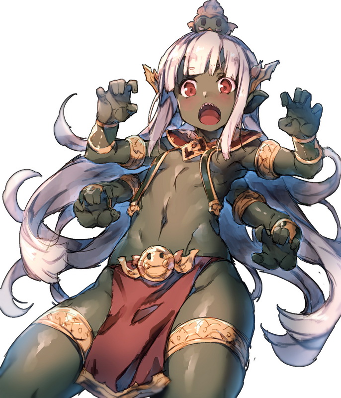 1girl, breasts, dark_skin, hindu_mythology, loincloth, long_hair, looking_at_viewer, multiple_arms