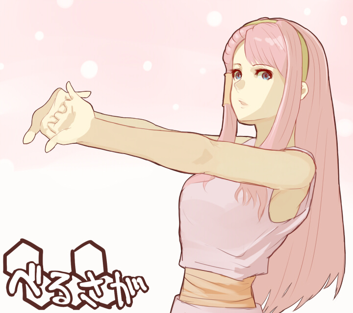 1girl, aigina_(tear_ring_saga), blue_eyes, hair_ornament, hairband, long_hair, nonji_(sayglo_halo), open_mouth
