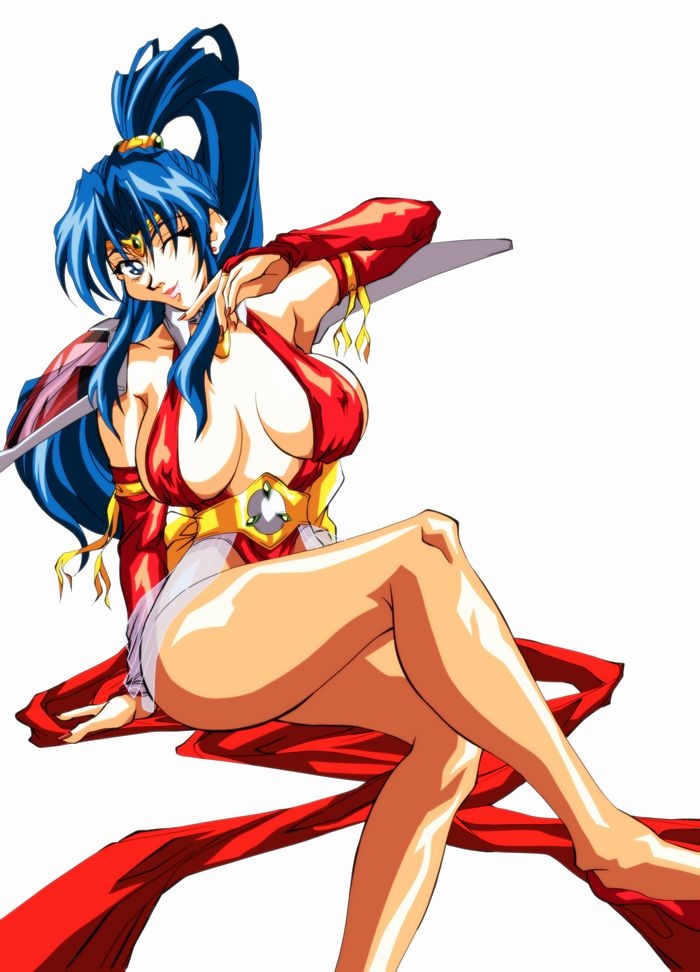 1girl, artist_request, blue_eyes, blue_hair, bow, breasts, choujin_gakuen_gowcaizer, covered_nipples