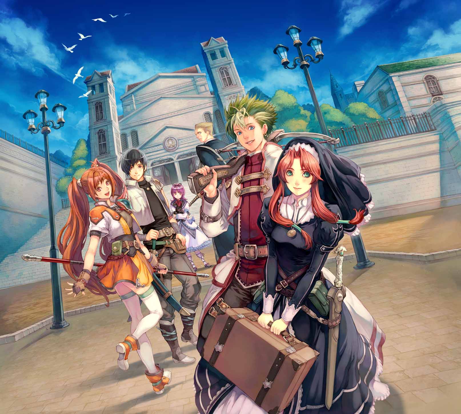 alan_richard, bow, bow_(weapon), character_request, crossbow, eiyuu_densetsu, estelle_bright, falcom