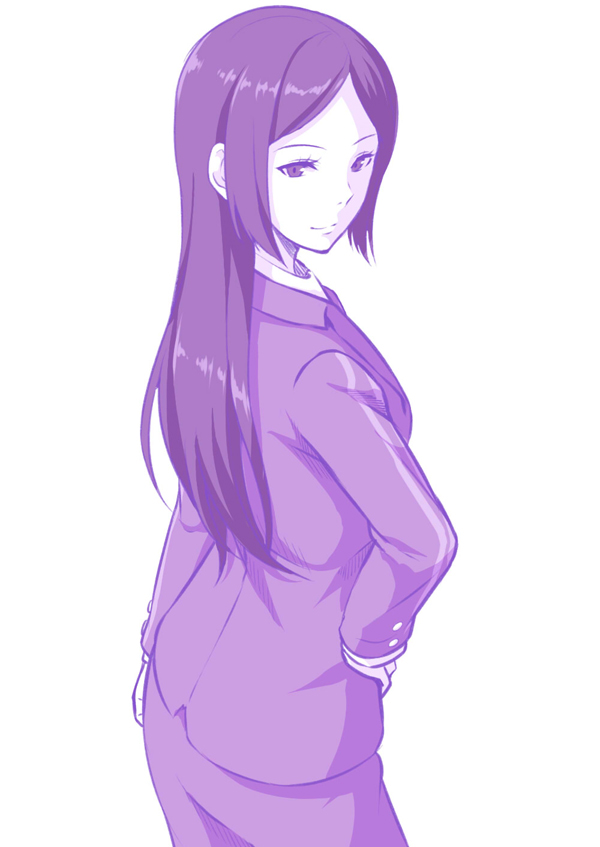 1girl, hand_on_hip, huyumitsu, simple_background, smile, solo, tsukimi_ren, uniform, white_background, world_trigger