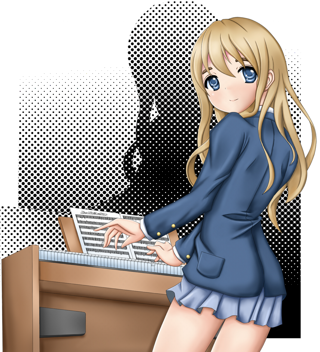 blonde_hair, blue_eyes, fujieda_hiro, instrument, k-on!, kotobuki_tsumugi, long_hair, organ