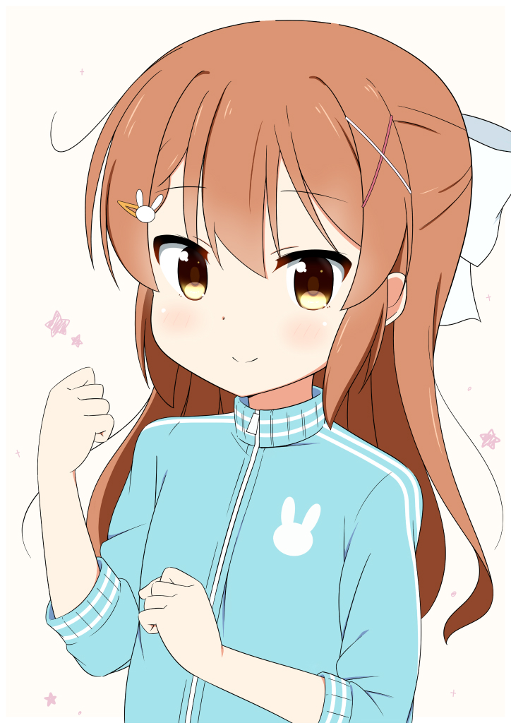 1girl, brown_eyes, brown_hair, hair_ornament, hairpin, hanasaki_nonoka, hanasaki_work_spring, jacket
