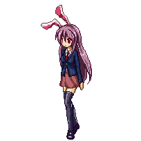 animated, animated_gif, black_legwear, bunny_ears, kneeling, long_hair, lowres, monikano