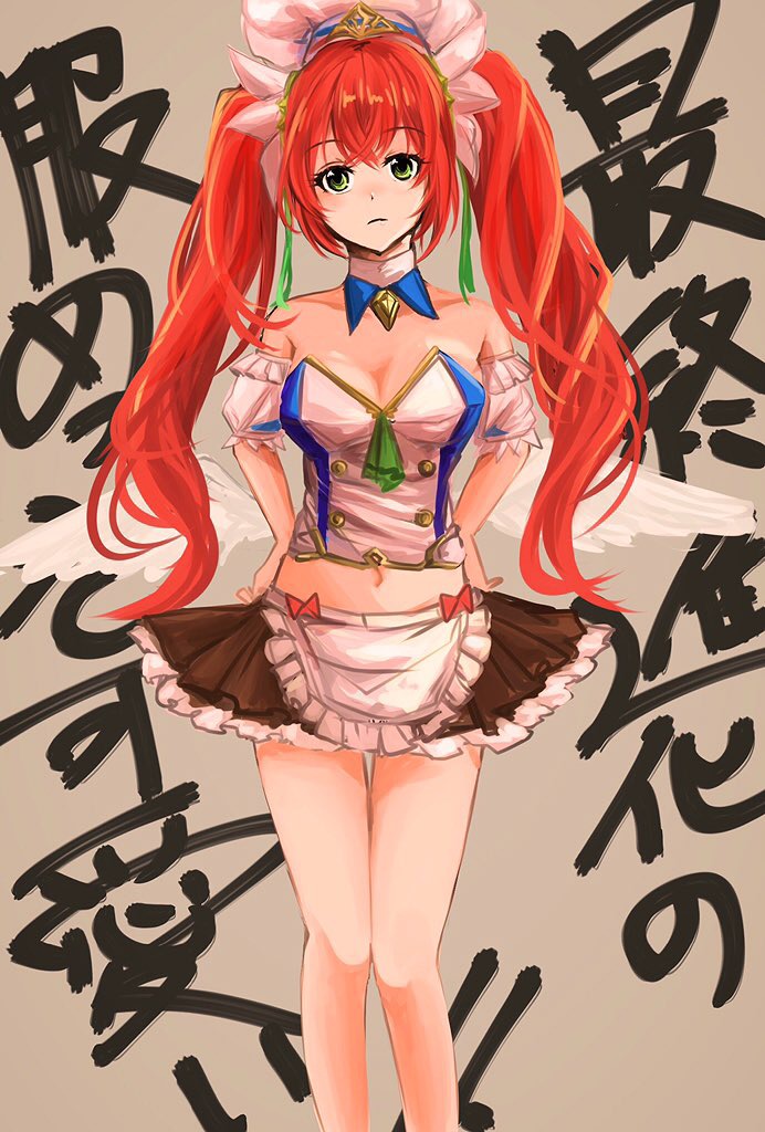 1girl, ayubee, character_request, green_eyes, hair_ornament, hair_ribbong, hands_on_hips, long_hair