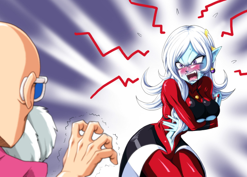 1boy, 1girl, demon_girl, dragon_ball, master_roshi, towa_(dragon_ball)