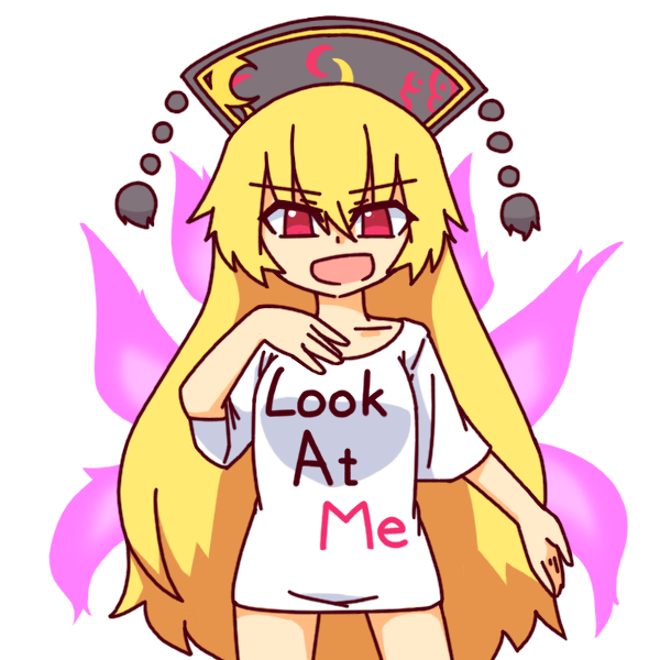 1girl, blonde_hair, blush, breasts, collarbone, hand_on_own_chest, junko_(touhou), kakinoki_mikan_(kari)