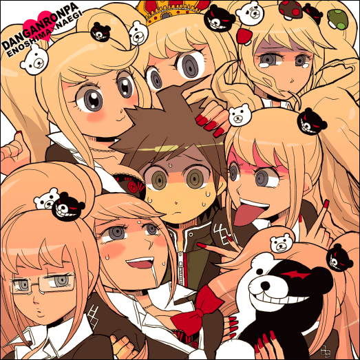 1boy, 1girl, blonde_hair, blue_eyes, blush, breasts, cleavage, crown