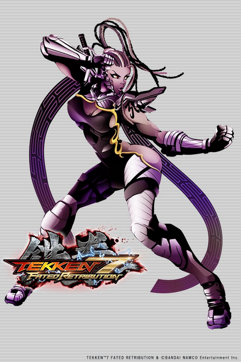 1girl, bodysuit, breasts, cleavage, clenched_hands, copyright_name, dark_skin, fighting_stance