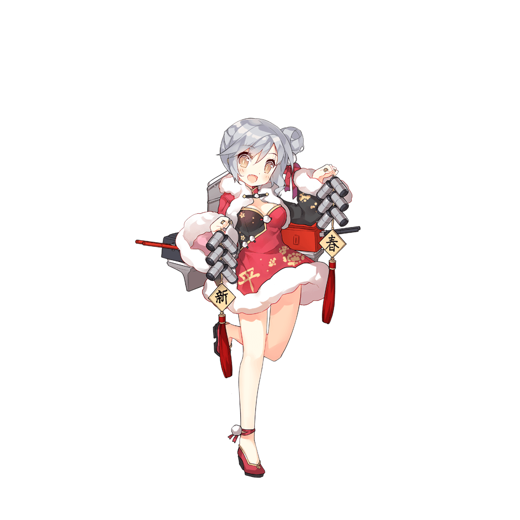 1girl, :d, alternate_costume, ankle_ribbon, bare_legs, blush, breasts, brown_eyes