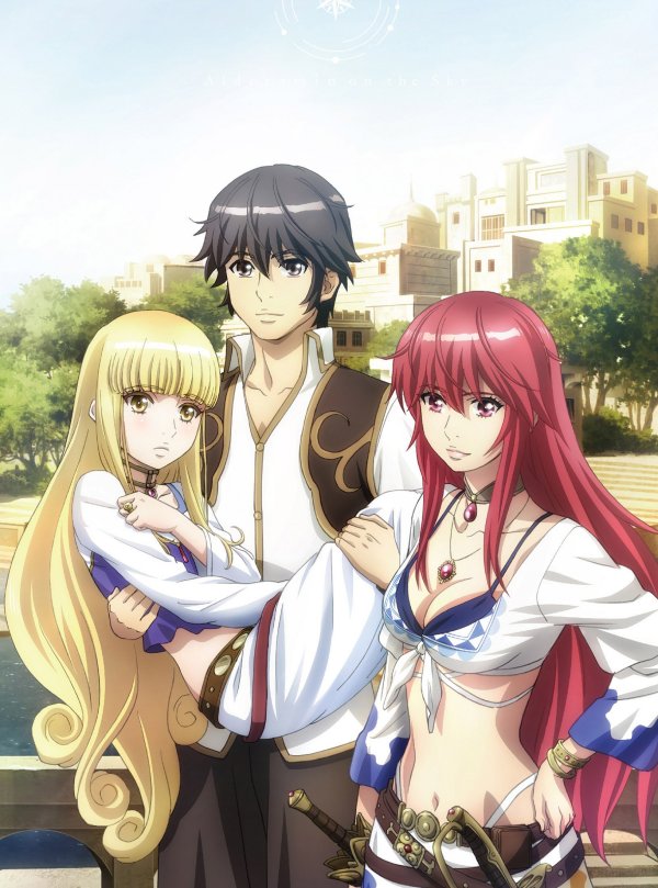 1boy, 2girls, black_hair, blonde_hair, bra, breasts, carrying, cleavage