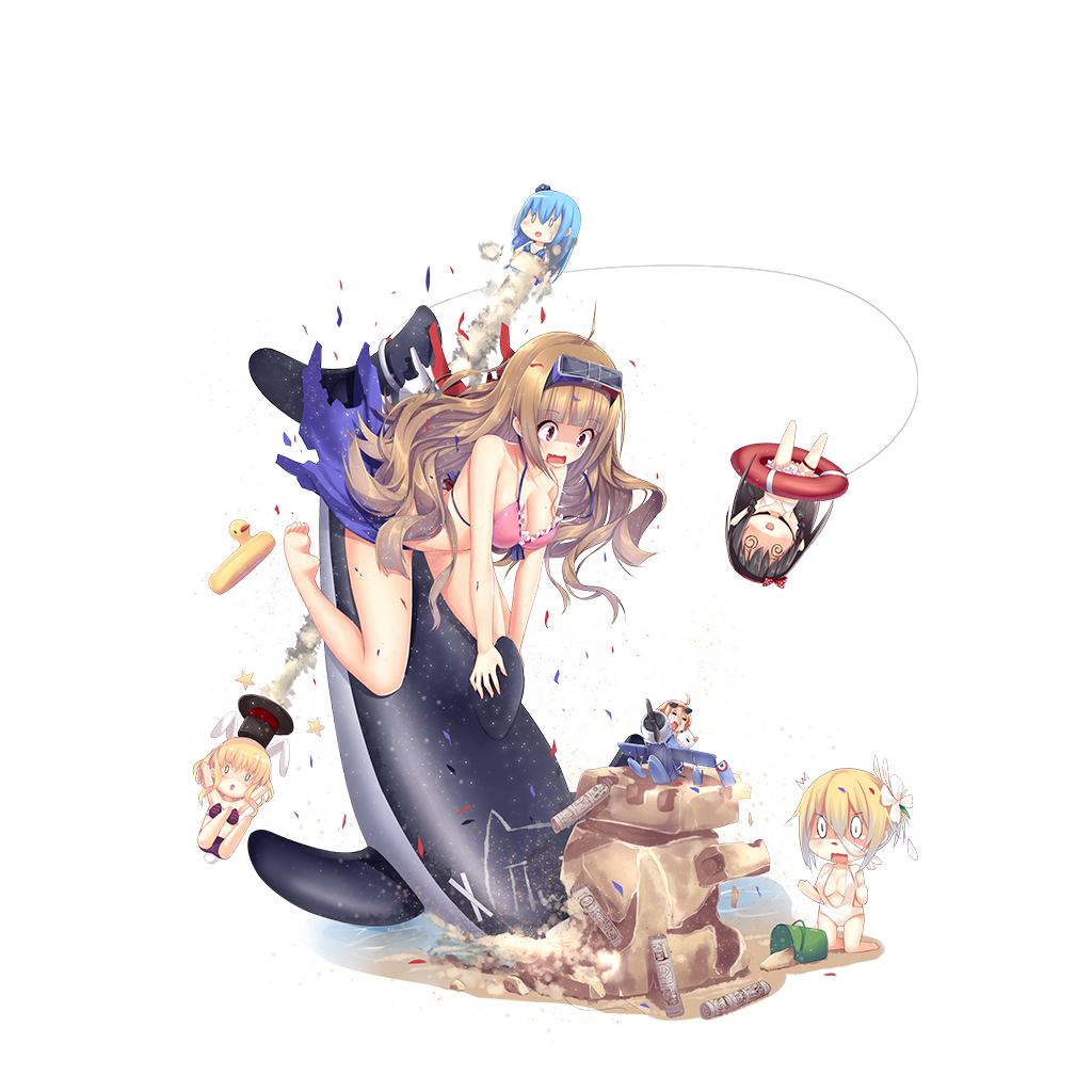 /\/\/\, 6+girls, @_@, aircraft, airplane, aixioo, alternate_costume, alternate_hairstyle