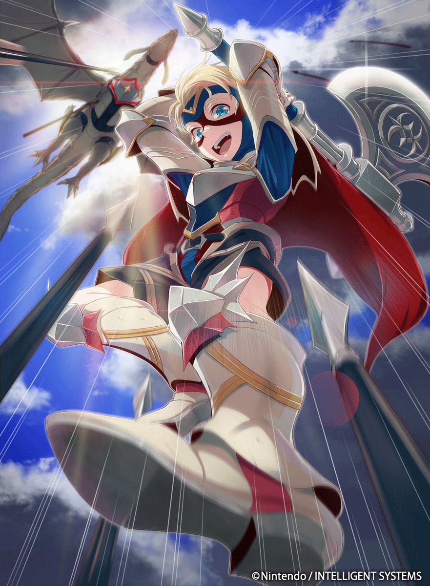 1boy, 40hara, armor, axe, bandaid, blonde_hair, boots, clouds