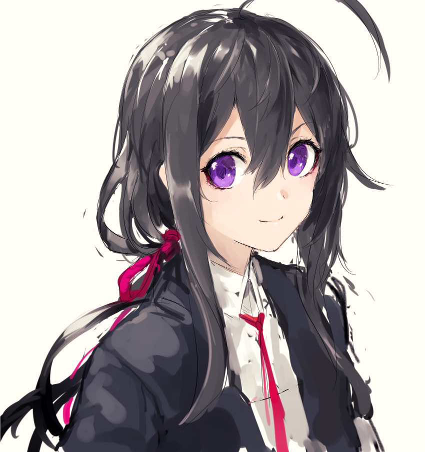 1boy, ahoge, black_hair, highres, maido_mido, male_focus, namazuo_toushirou, ponytail