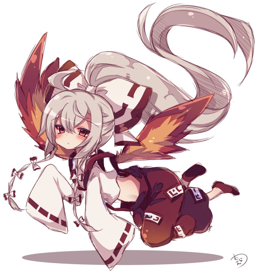 1girl, :<, adapted_costume, ahoge, alternate_hairstyle, bangs, blush, bow