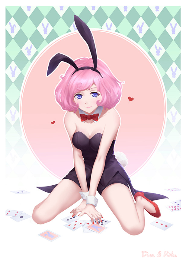 1girl, animal_ears, argyle, argyle_background, black_shorts, blue_eyes, breasts, bunnysuit
