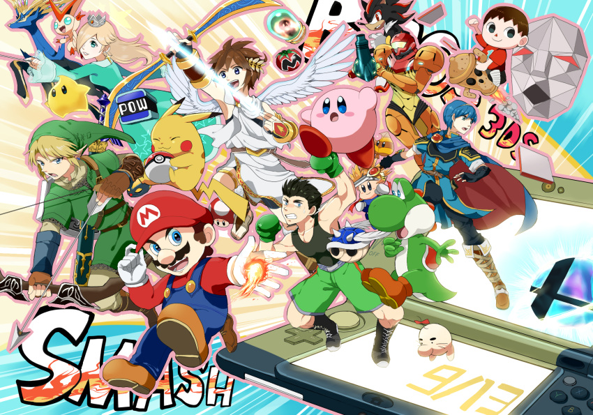 3ds, andross, armor, blonde_hair, blue_eyes, brown_hair, chiko_(mario), doseisan