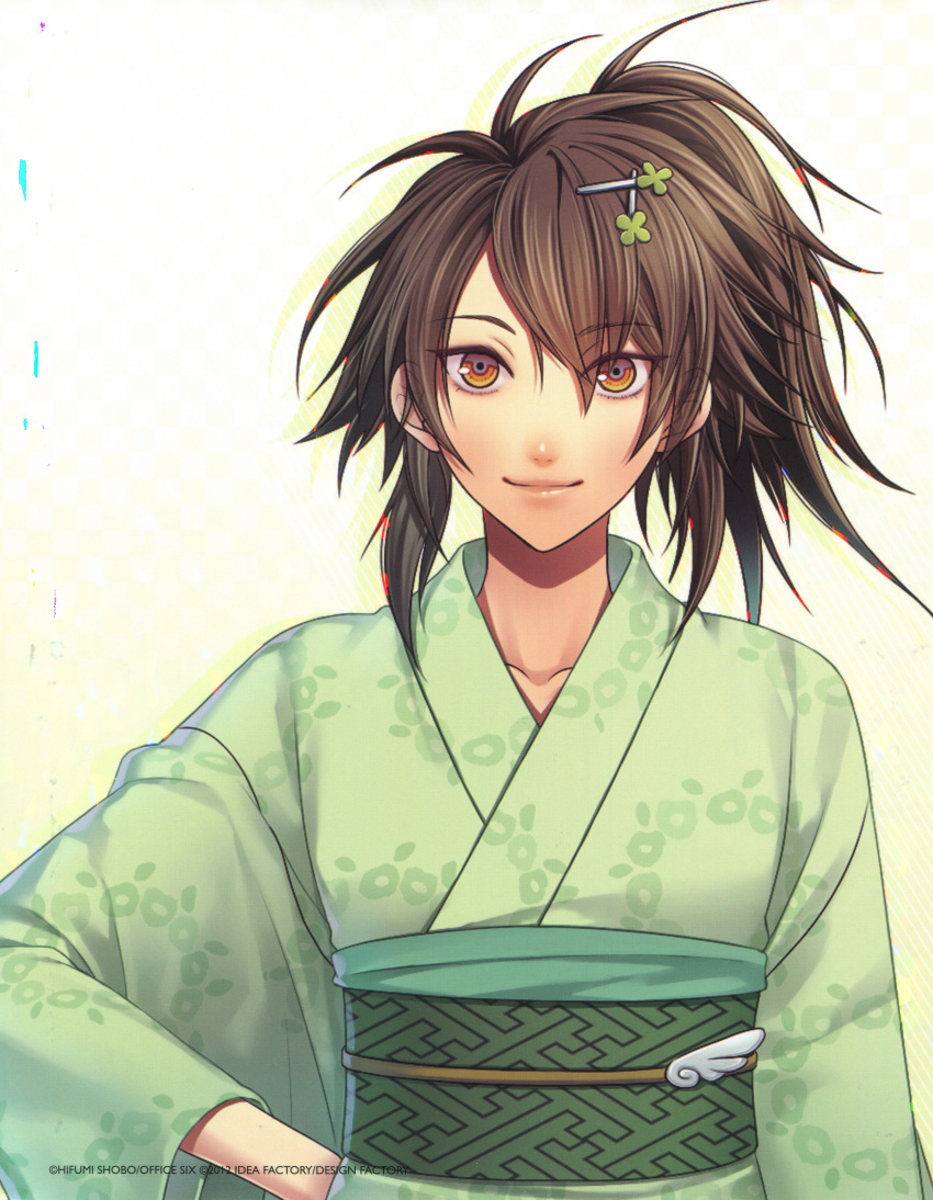 amnesia_(idea_factory), brown_hair, hanamura_mai, sawa_(amnesia), yellow_eyes