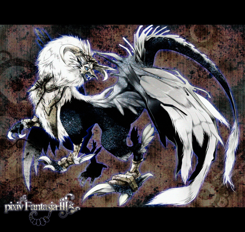 claws, creature, griffin, griffon, highres, horns, kirino_kasumu, pixiv, pixiv_fantasia, pixiv_fantasia_3, shunmin, tail, wings