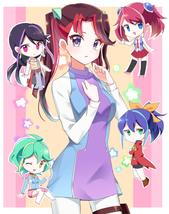 5girls, bracelet_girls, hiiragi_yuzu, joman, kurosaki_ruri, multiple_girls, ray_(yuu-gi-ou_arc-v), rin_(yuu-gi-ou_arc-v)