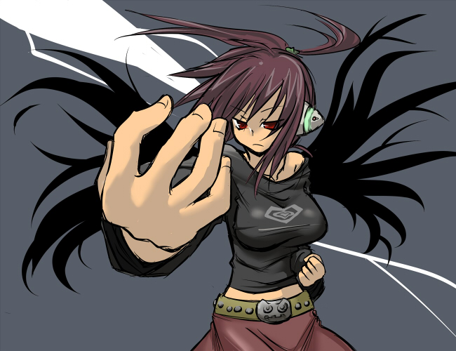 breasts, foreshortening, hands, hono, kae, long_hair, robot_ears, suguri