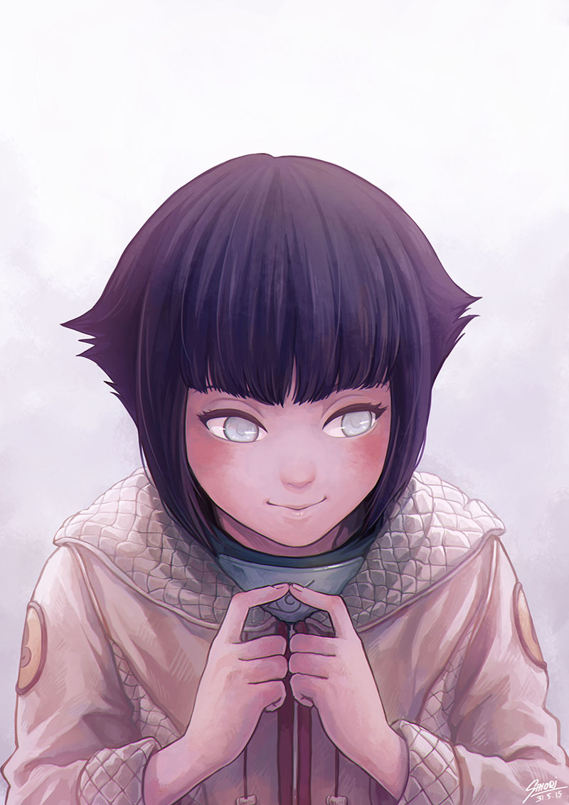 1girl, black_hair, dated, fingers_together, forehead_protector, grey_eyes, hyuuga_hinata, jacket