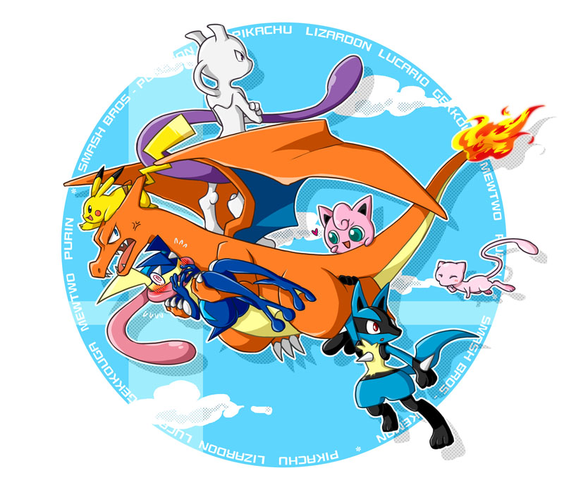 anger_vein, carrying, character_name, charizard, clouds, crossed_arms, flying, green_eyes