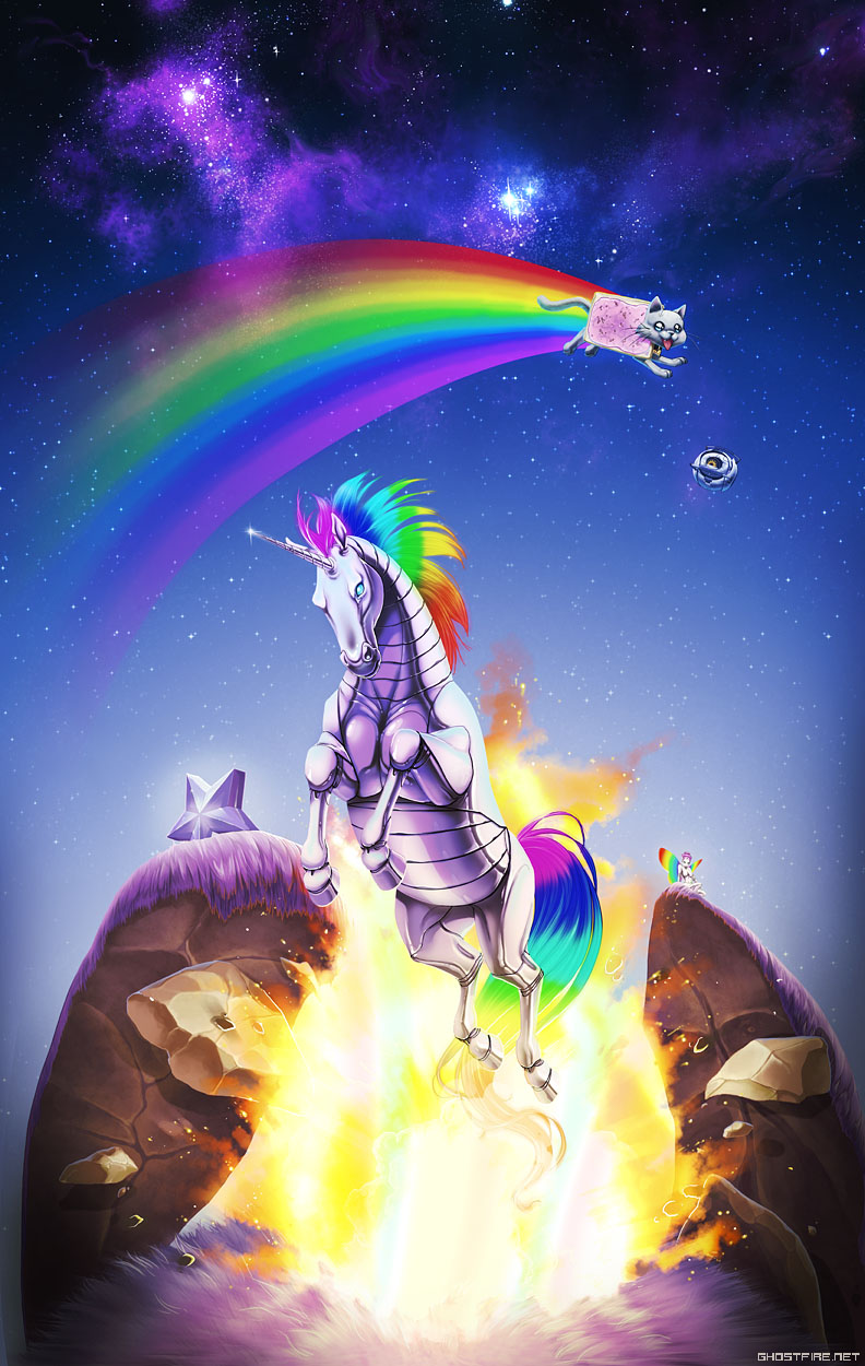 cat, commentary_request, crossover, explosion, fairy, highres, julia_lichty, no_humans