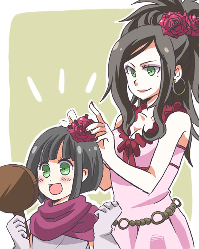 deborah, deborah's_daughter, deborah's_daughter, dragon_quest, dragon_quest_v, flower, gloves, green_eyes