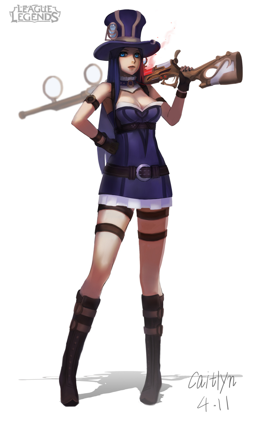 1girl, absurdres, armlet, armpits, bare_shoulders, belt, black_gloves, blue_dress