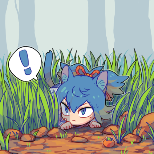 !, >:(, 1boy, ambush, animal_ears, bandaid, bandaid_on_face, bangs