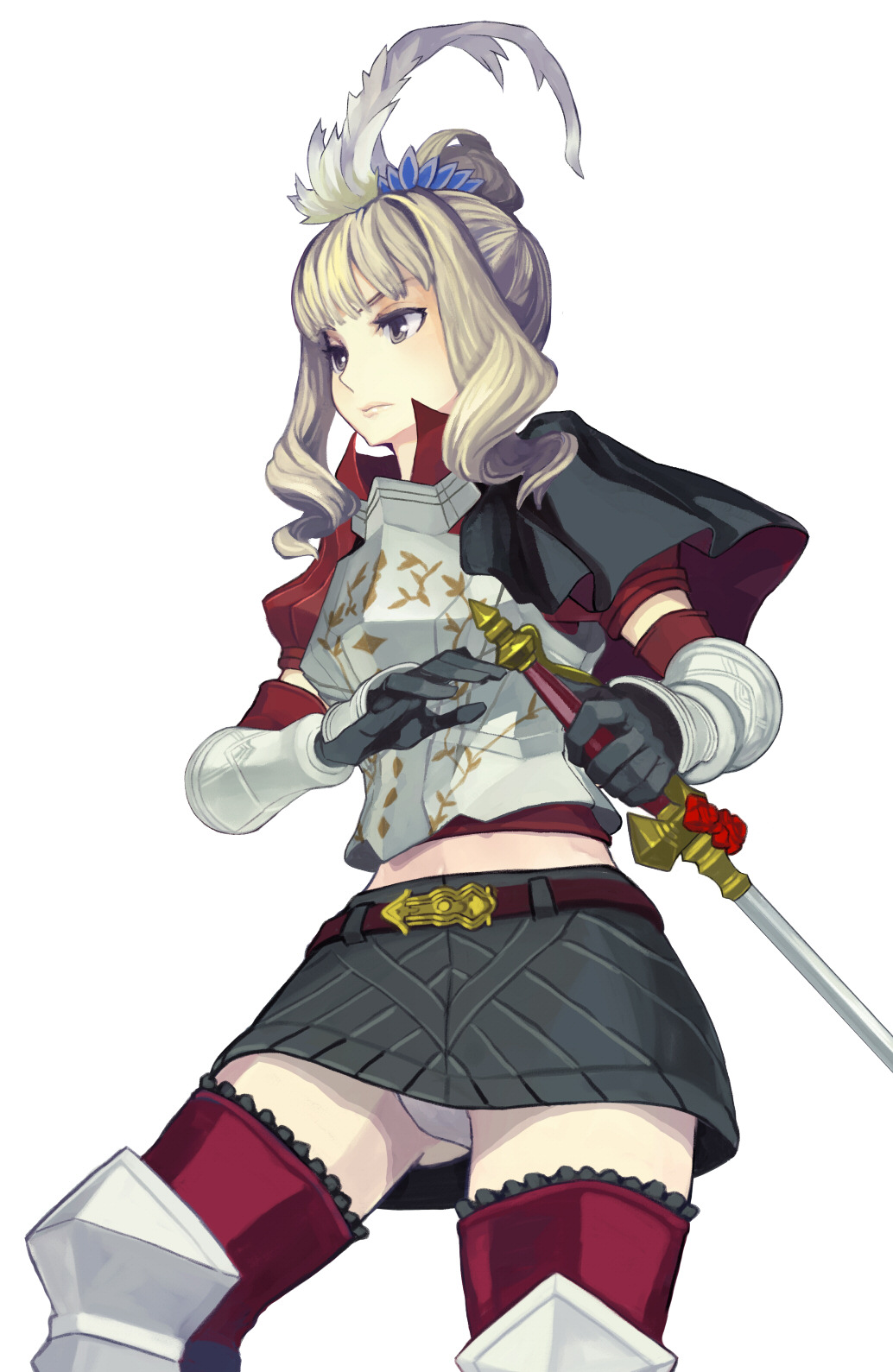 bad_id, fantasy_earth_zero, gauntlets, grey_eyes, grey_hair, highres, knight, long_hair