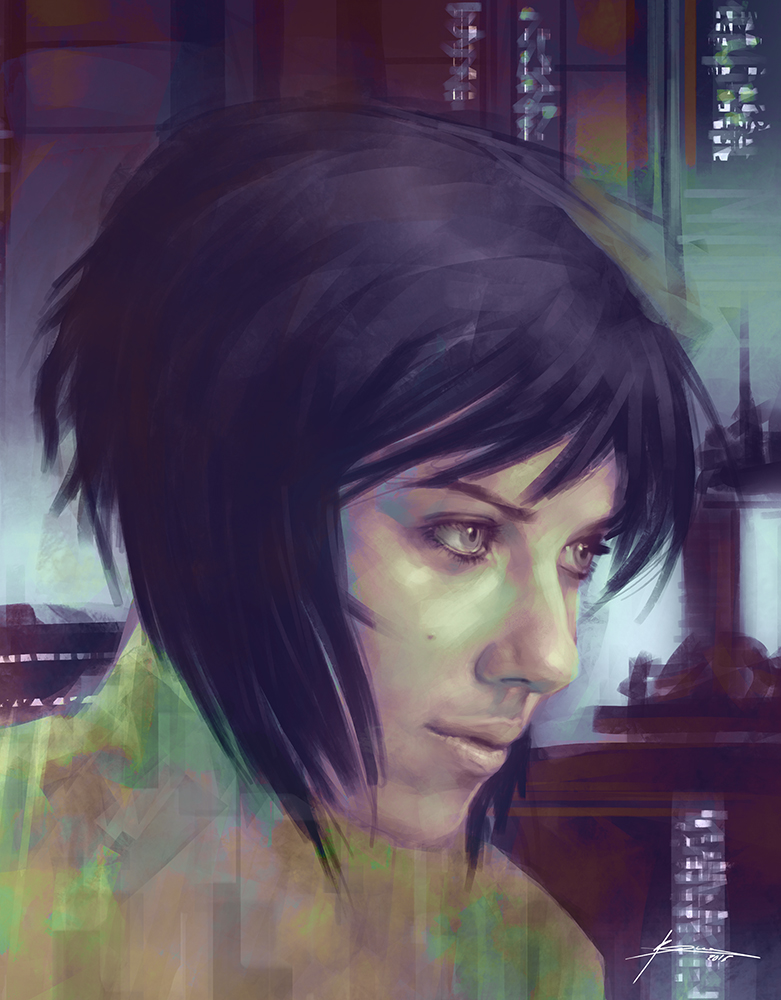 1girl, artist_request, cyberpunk, cyborg, ghost_in_the_shell, kusanagi_motoko, lips, mole