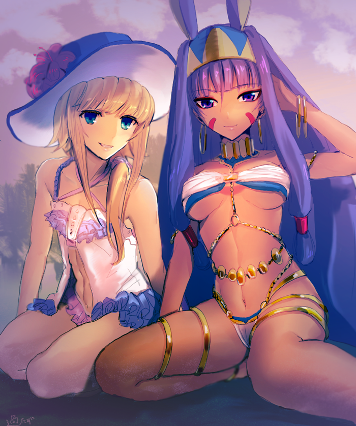 1girl, :d, androgynous, ayamatazu, blonde_hair, blue_eyes, bracelet, breasts
