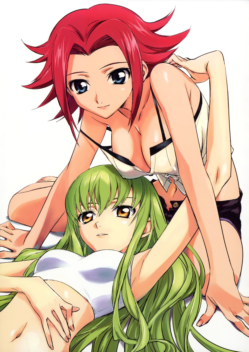 absurdres, armpits, blue_eyes, breasts, c.c., cc, cleavage, code_geass