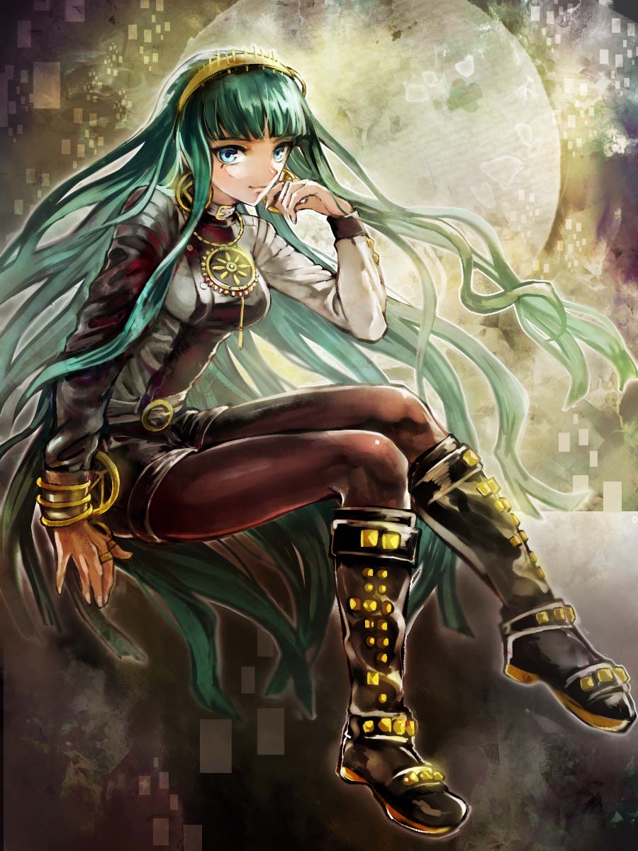 1girl, black_legwear, boots, cleopatra_(fate/grand_order), fate/grand_order, fate_(series), highres, jewelry