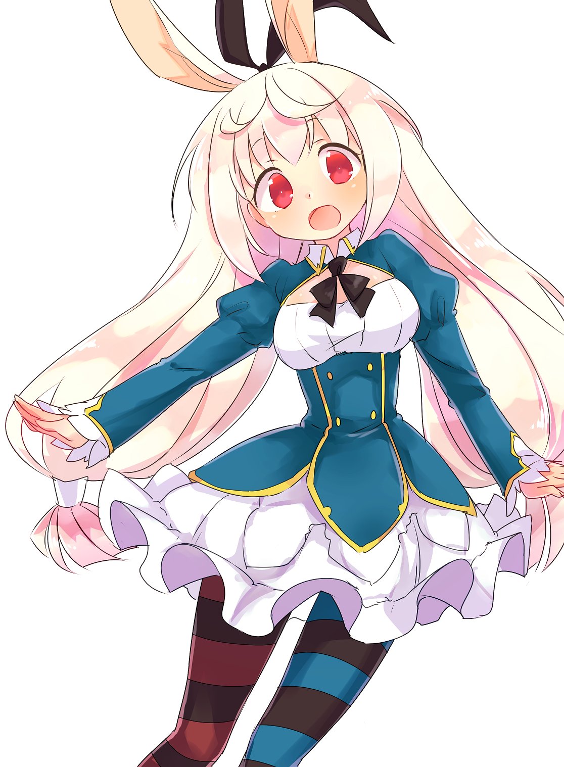 1girl, alice_(grimms_notes), alice_(grimms_notes)_(cosplay), animal_ears, blush, dress, grimms_notes, hair_ribbon