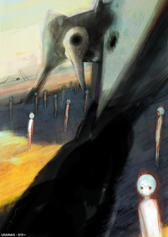 ayanami_rei, blue_hair, gainaxtop, matariel, neon_genesis_evangelion, red_eyes, sachiel, sasai_icco