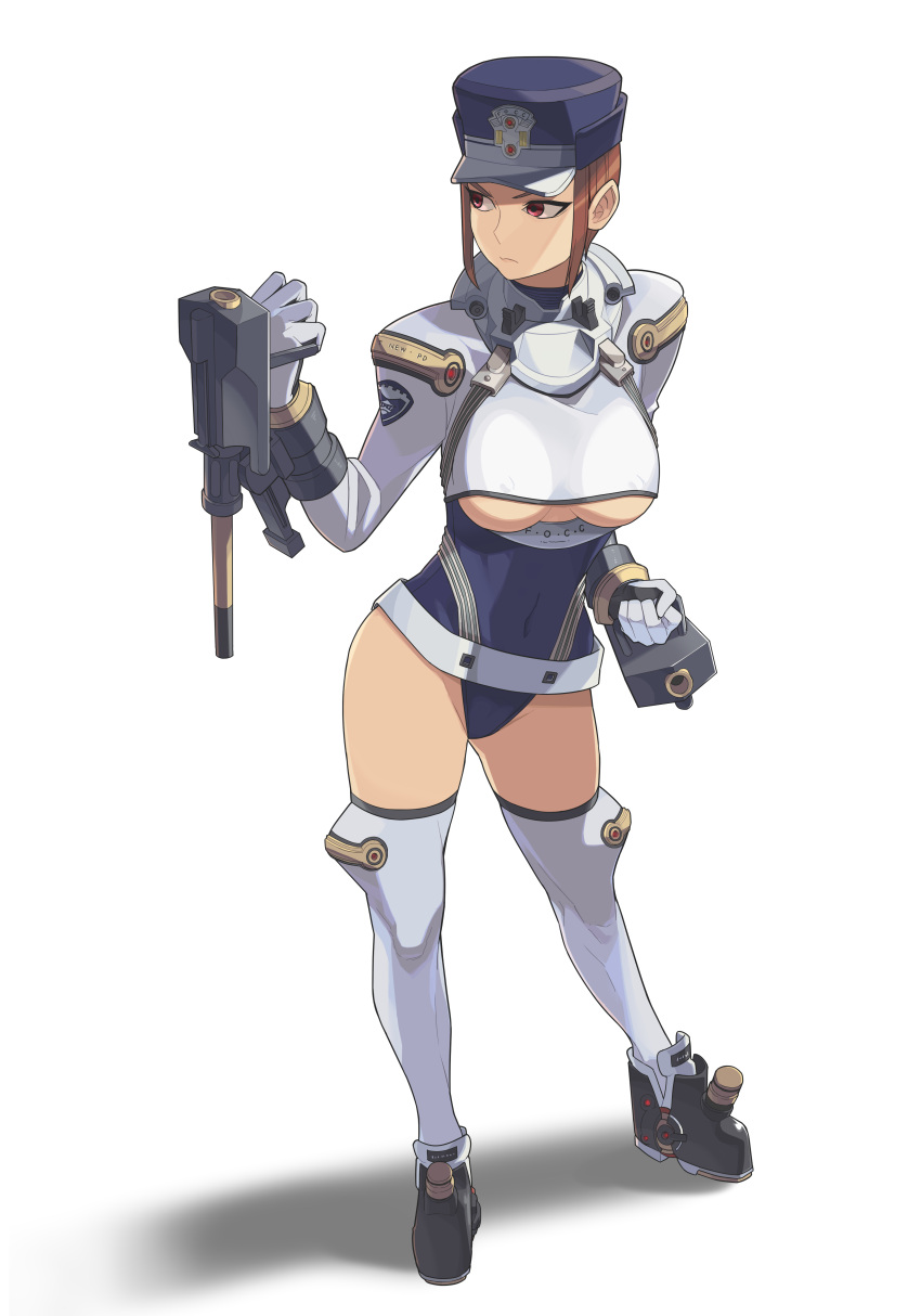 1girl, absurdres, baka_guruo, breasts, brown_hair, covered_nipples, gouketsuji_ichizoku, groove_on_fight