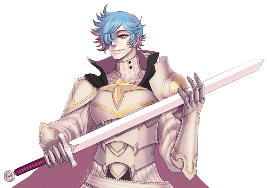 1boy, armor, artist_name, blue_hair, cape, fire_emblem, fire_emblem_if, genderswap