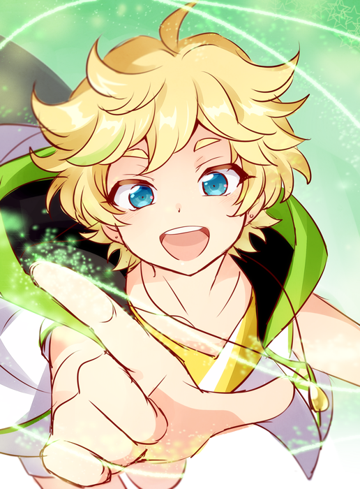 1boy, blonde_hair, blue_eyes, ensemble_stars!, harukawa_sora, male_focus, open_mouth, short_hair