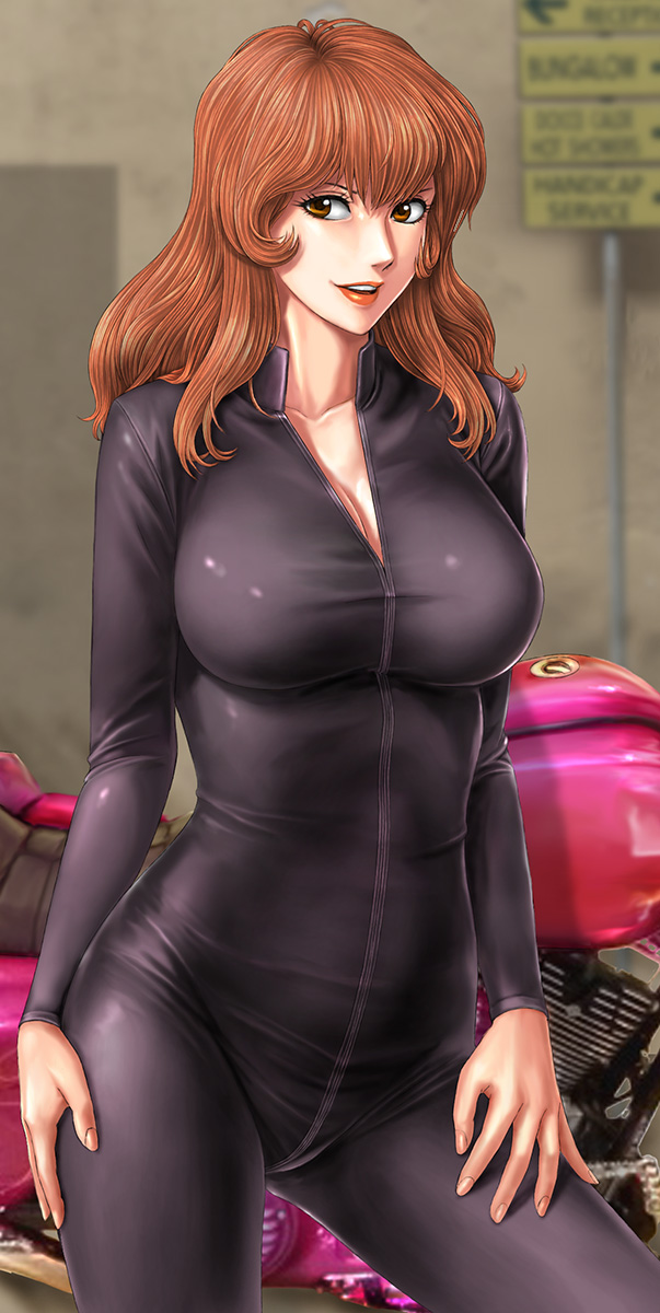bodysuit, breasts, cleavage, highres, lupin_iii, mine_fujiko, toten_(der_fuhrer)