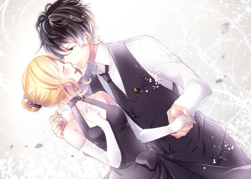 blonde_hair, diabolik_lovers, komori_yui, mukami_ruki, pink_eyes, yamika