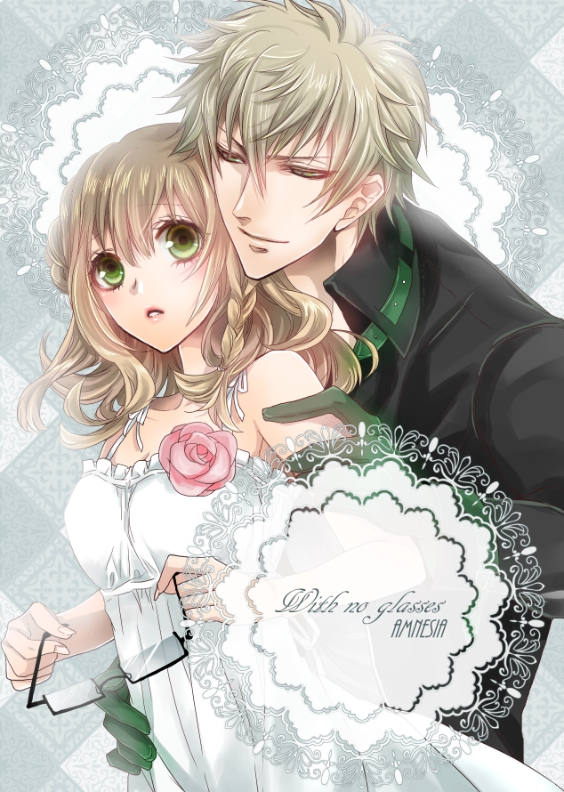 amnesia_(idea_factory), brown_hair, green_eyes, heroine_(amnesia), kent_(amnesia), uehara