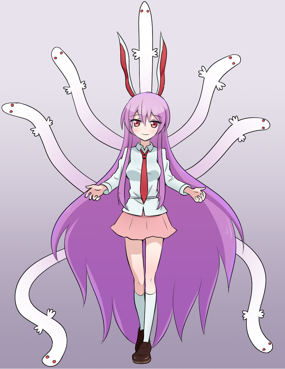 1girl, animal_ears, brown_shoes, commentary_request, full_body, hair_between_eyes, hattifattener, jiwieru