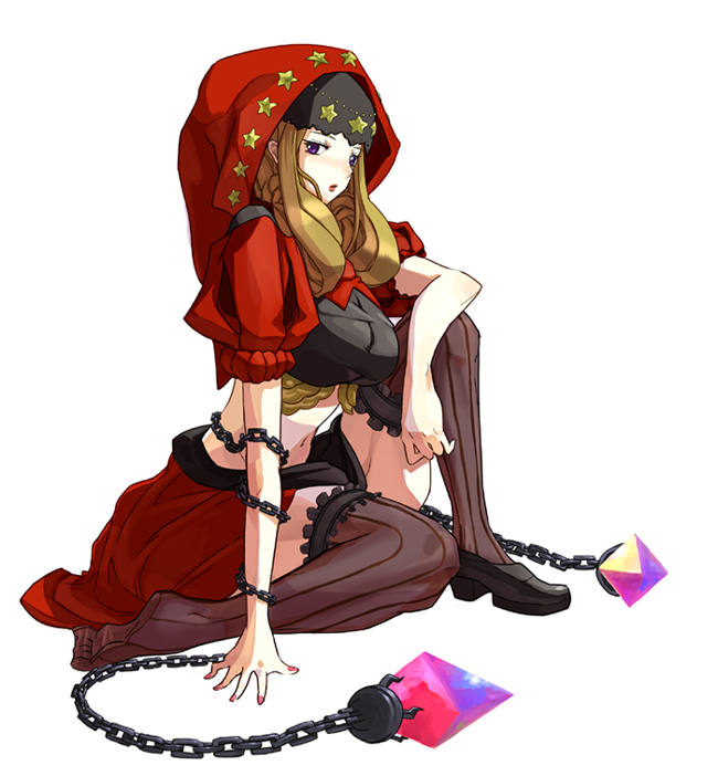 breasts, chain, chains, crystal, hood, kon_(kdash), kon_(pixiv31474), large_breasts