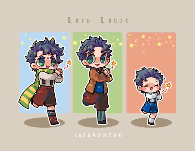 3boys, black_hair, chibi, child, green_eyes, jojo_no_kimyou_na_bouken, jonathan_joestar, joseph_joestar_(young)